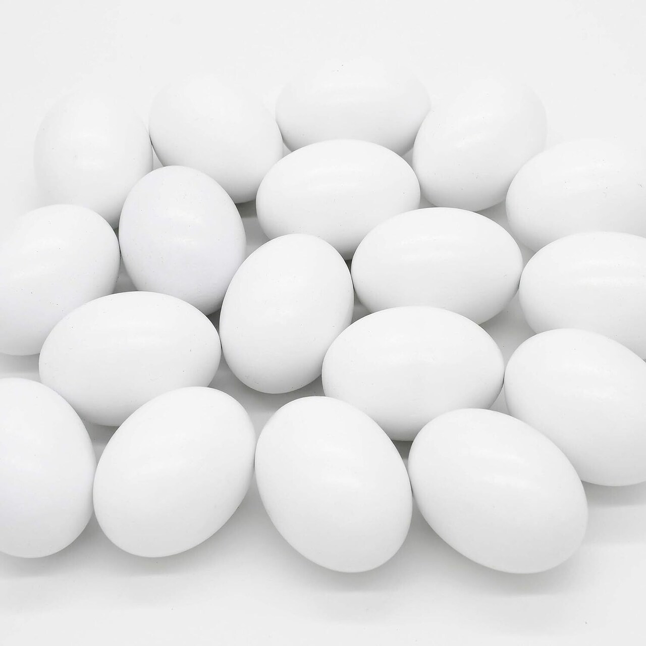 18 Pcs Easter Egg White Wooden Eggs Life Size Plain Decorating Eggs for Kids DIY